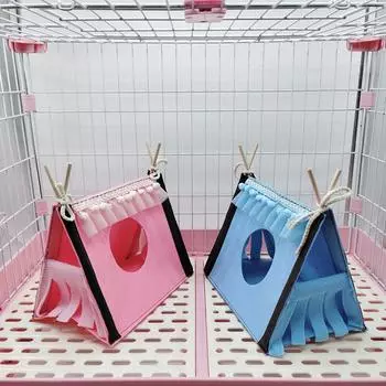 Маленькое гнездо для домашних животных, фетровая палатка, кроличье гнездо, домик для хомяка, клетка для хомяка, большая клетка для морской свинки, морская свинка, аксессуары для кровати для маленьких животных 25x15x18cm синий