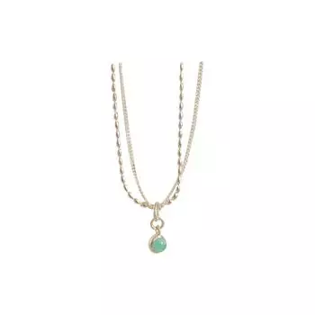 Маленькое и изысканное синее двухслойное ожерелье с подвеской, выполненное вручную, ленивая французская цепочка на шею