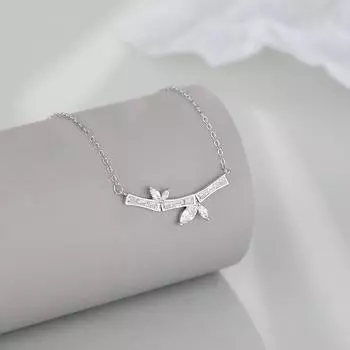 Маленькое и роскошное высококачественное ожерелье из бамбуковых листьев для женщин, универсальная цепочка на ключицу