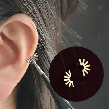 Маленькое кольцо-косточка Sun Element, мини-серьга в японском и корейском стиле, универсальная женская пряжка, легкое роскошное кольцо-серьга