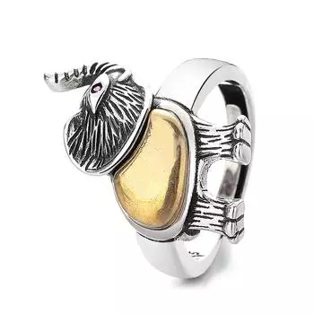 Маленькое кольцо со слоном, женское маленькое и изысканное отверстие в стиле ретро, может регулировать сенсорное кольцо нишевого дизайна