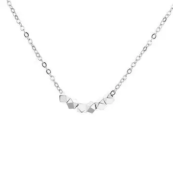 Маленькое легкое роскошное трехмерное квадратное многоугольное ожерелье на ключицу, женское простое ветровое супер-вспышка, квадратное геометрическое ожерелье