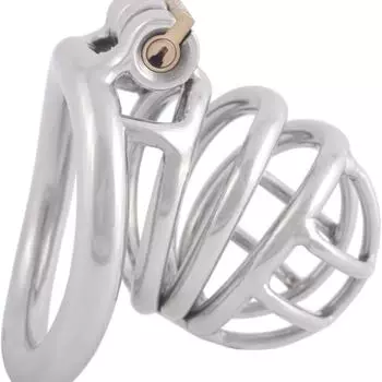 Маленькое мужское устройство целомудрия из нержавеющей стали, эргономичный дизайн, стелс-замок для взрослых 1.97 Inch (Pack of 1)