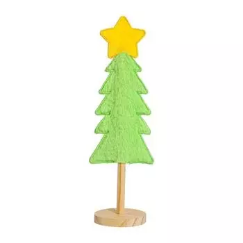 Маленькое настольное рождественское украшение в виде елки с деревянным основанием, мини-искусственное 25cm