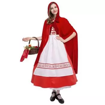 Маленькое Очаровательное Платье Красной Шапочки Для Женщин Идеально Для Хэллоуина И Мероприятий Косплей S