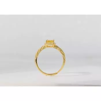 Маленькое ожерелье с кольцом в виде кубика сахара, желтым бриллиантом, подвеской в виде кубика сахара, цитрином, золотом, женские легкие роскошные украшения для рук высокого класса