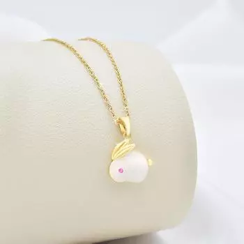 Маленькое ожерелье с нефритовым кроликом, женское, премиальное, универсальное, в этническом стиле, кулон из хотанского нефрита, цепочка для ключиц, аксессуары