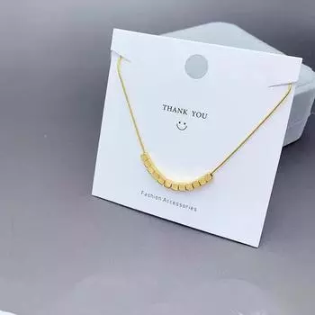 Маленькое ожерелье в виде кубика сахара, женский дизайн в стиле легкой роскоши, простая универсальная цепочка для ключиц