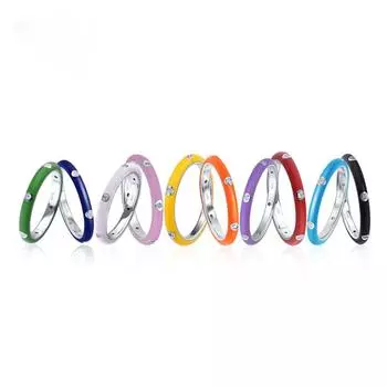 Маленькое свежее красочное Радужное CZ Eternity штабелируемое модное кольцо для дам, свадебная вечеринка, помолвка, ювелирное изделие на день рождения, подарок 8