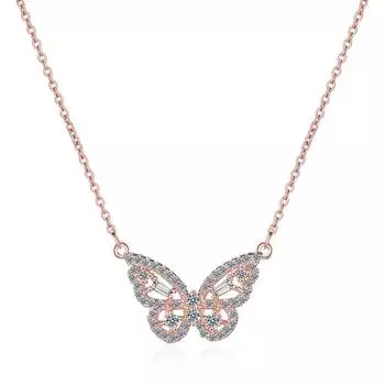 Маленькое свежее милое бриллиантовое ожерелье-бабочка для женщин, короткое ожерелье-цепочка на ключицу, подарки на День святого Валентина, романтические аксессуары copper