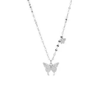 Маленькое свежее ожерелье с бабочкой для женщин, новое китайское ожерелье в китайском стиле для девочек, милая цепочка на ключицу