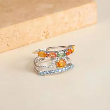 Маленькое свежее роскошное кольцо в стиле ins с сапфиром натурального цвета, открытое кольцо из стерлингового серебра S925, новый стиль, который не выцветает