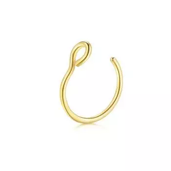 Маленькое тонкое U-образное поддельное кольцо в носу, золотое кольцо в носу, пирсинг, модное простое кольцо в носу, ювелирные изделия унисекс, подарки золотой