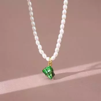 Маленькое жемчужное ожерелье Цзунцзы, легкая роскошь, ретро китайский стиль, женская цепочка для ключицы, изысканные аксессуары