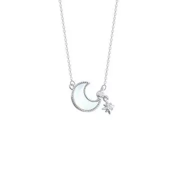 Маленькое женское ожерелье со звездой и луной, легкая роскошь, высокое качество, нежный и элегантный стиль, украшение на цепочку-воротник