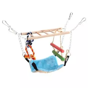 Маленькое животное хорек попугай крыса птица качели веревка подвесная сетка клетка для животных