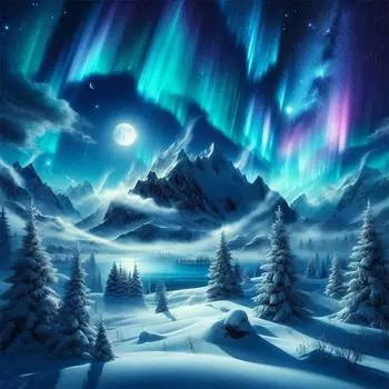 Malen-nach-Zahlen-Set auf Leinwand DIY-lkunst Aurora-Bild Heimdekoration 40 x 4 H5567