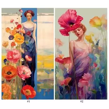 Malen-nach-Zahlen-Set auf Leinwand DIY-lkunst Mohnblumen-Bild Heim-Wanddekorati H4415