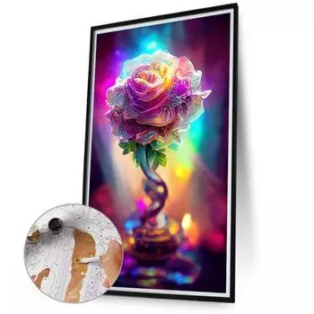 Malen-nach-Zahlen-Set auf Leinwand DIY-lkunst Rosenbild Heim-Wanddekoration 40