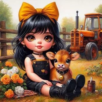 Malen-nach-Zahlen-Set auf Leinwand DIY-lkunst Mdchenbild Heim-Wanddekoration H4392