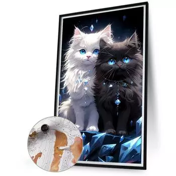 Malen-nach-Zahlen-Set auf Leinwand DIY-lkunst Katzenbild Heim-Wanddekoration 40