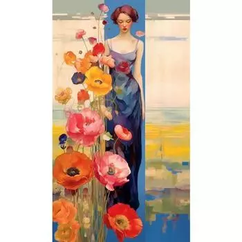 Malen-nach-Zahlen-Set auf Leinwand DIY-lkunst Mohnblumen-Bild Heim-Wanddekorati H4415