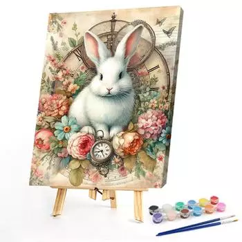 Malen-nach-Zahlen-Set auf Leinwand DIY-lkunst Kaninchenbild Heim-Wanddekoration