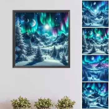 Malen-nach-Zahlen-Set auf Leinwand DIY-lkunst Aurora-Bild Heimdekoration 40 x 4 H5567