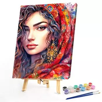 Malen-nach-Zahlen-Set auf Leinwand DIY-lkunst Mdchenbild Heim-Wanddekoration H4247