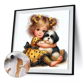 Malen-nach-Zahlen-Set auf Leinwand DIY-lkunst Mdchenbild Heim-Wanddekoration H4630