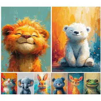 Malen-nach-Zahlen-Set auf Leinwand DIY-lkunst Tierbild Heim-Wanddekoration H4215