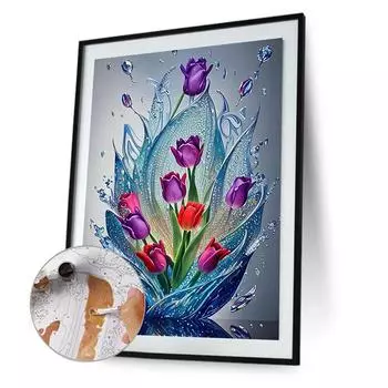 Malen-nach-Zahlen-Set auf Leinwand DIY-l-Kunst Blumenbild Heim-Wanddekoration 4