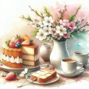 Malen-nach-Zahlen-Set auf Leinwand zum Selbermachen lkunst Kuchenbild Heimwadd