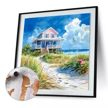 Malen-nach-Zahlen-Set auf Leinwand zum Selbermachen lkunst Meerblick Zimmer Zuh
