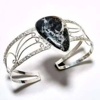 Малигано Джаспер Драгоценный камень 925 посеребренный ювелирный браслет ручной работы