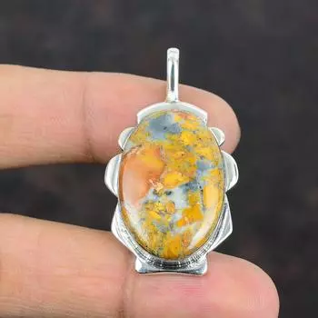 Подвеска из драгоценного камня Maligano Jasper, подвеска ручной работы из стерлингового серебра 925 пробы, подвеска из ювелирного камня Maligano Jasper, дизайнерская подвеска для нее, подарки для мамы