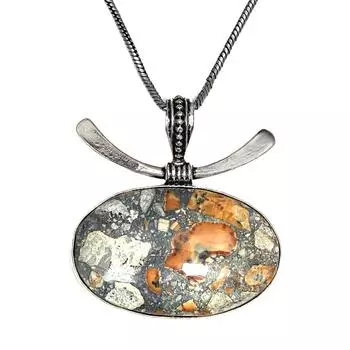 Подвеска из серебра унисекс из драгоценного камня Malinga Jasper ручной работы для женщин 1,5