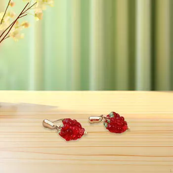 Малиновые серьги Элегантные летние для женщин Юбилей День рождения Праздничные Stud