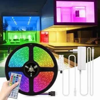 MALITAI 5M-20M Светодиодная лента ИК-пульт дистанционного управления RGB SMD5050 Светодиодные фонари DC12V Гибкий набор светодиодных лент RGB Светодиодная лента Диод + адаптер ЕС/США