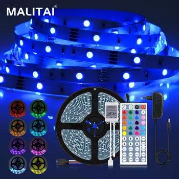 MALITAI Полный набор 5050 SMD RGB Светодиодные ленты 5M 10M 15M 20M Цветная лента Лампа RGB ТВ-экран Светодиодная задняя лампа 12 В Диодная лента Мягкая с вилкой европейского стандарта