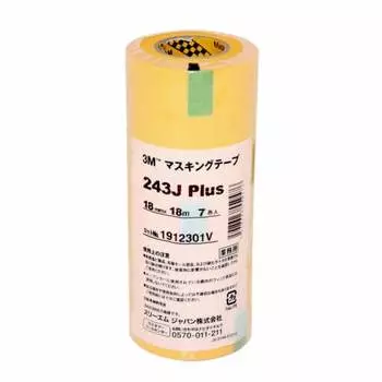 Малярная лента 3M 243J Plus 18 мм x 18 м, 7 рулонов в упаковке (243J 18)