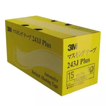 Малярная лента 3M PLUS 15 мм x 18 м 80 рулонов № 243J жёлтый