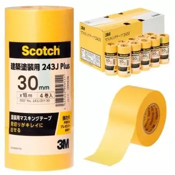Малярная лента 3M Scotch для архитектурной покраски 243J Plus 30 мм x 18 м Средняя коробка 40 томов 243JDIY-30BOX