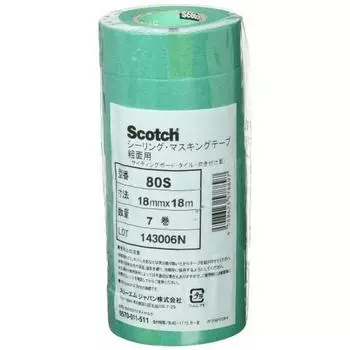 Малярная лента 3M Scotch для грубых поверхностей 80S ширина 18 мм x 18M 7 рулонов 80S 18X18