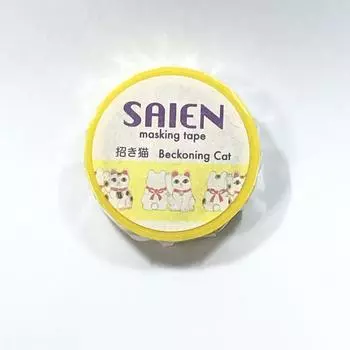 Малярная лента Kamiiso Sansho Lucky Cat 15 мм x 10 м TR-0131