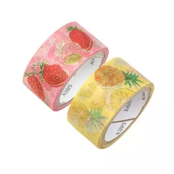 Малярная лента Kamiiso Sansho SAIEN Fruit Time, набор из 2 узоров, ананас x 1, сделано в Японии, ширина 20 мм x 2 рулона в наборе (Клубника, каждая) приблизительно. УР-1071