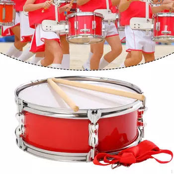 Малый барабан 13 дюймов для начинающих студентов с барабанными палочками, ремнем