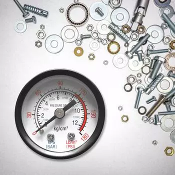 Малый манометр с двойной шкалой 1/8 резьба заднее крепление для воздушного компрессора гидравлическая жидкость 0-12Bar / 0-180PSI