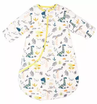 Малыш Малыш от 2 до 4 лет [MOMSMENU] Спальный комбинезон, Зимний, Хлопок, Мягкий, Спальный комбинезон, Толстый, Теплый, Рукава, жёлтый