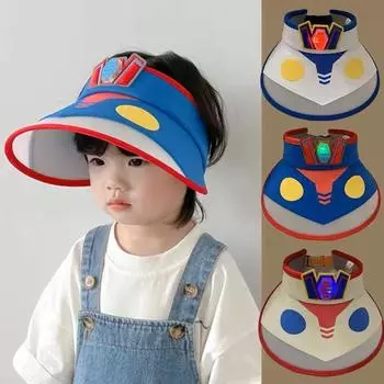 Малыш Ультрамен, маленькая шляпа от солнца с пустым верхом для мальчиков, летняя шляпа от солнца для мальчиков, шляпа от солнца с большими полями
